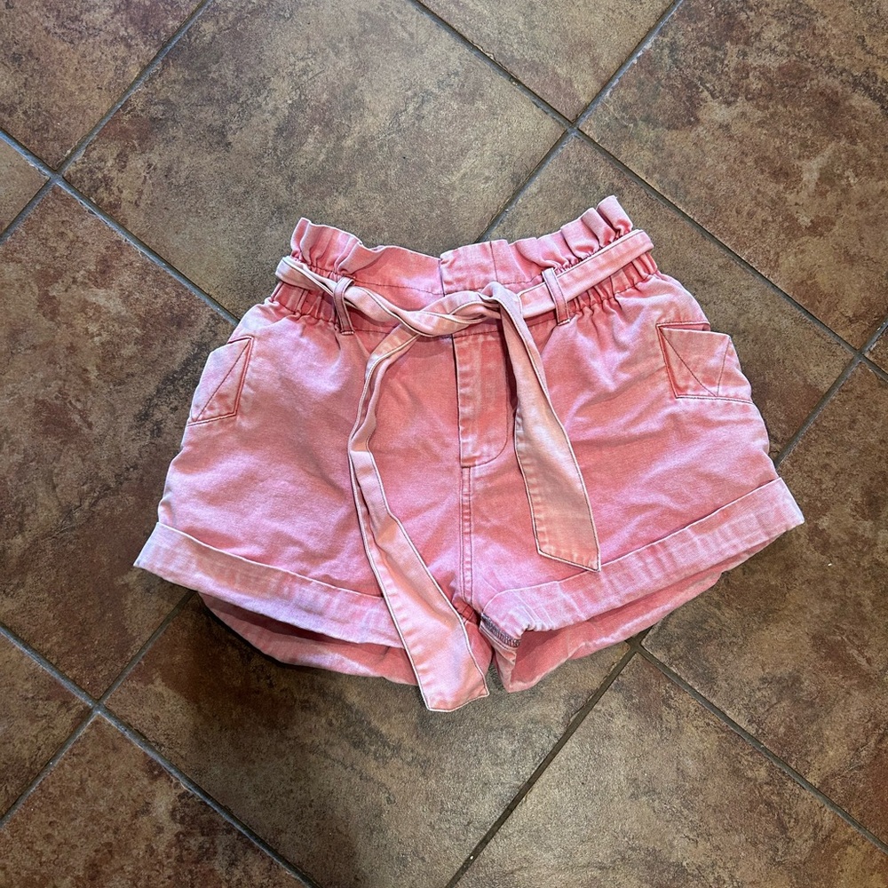 BDG High Waist Pink Denim Shorts